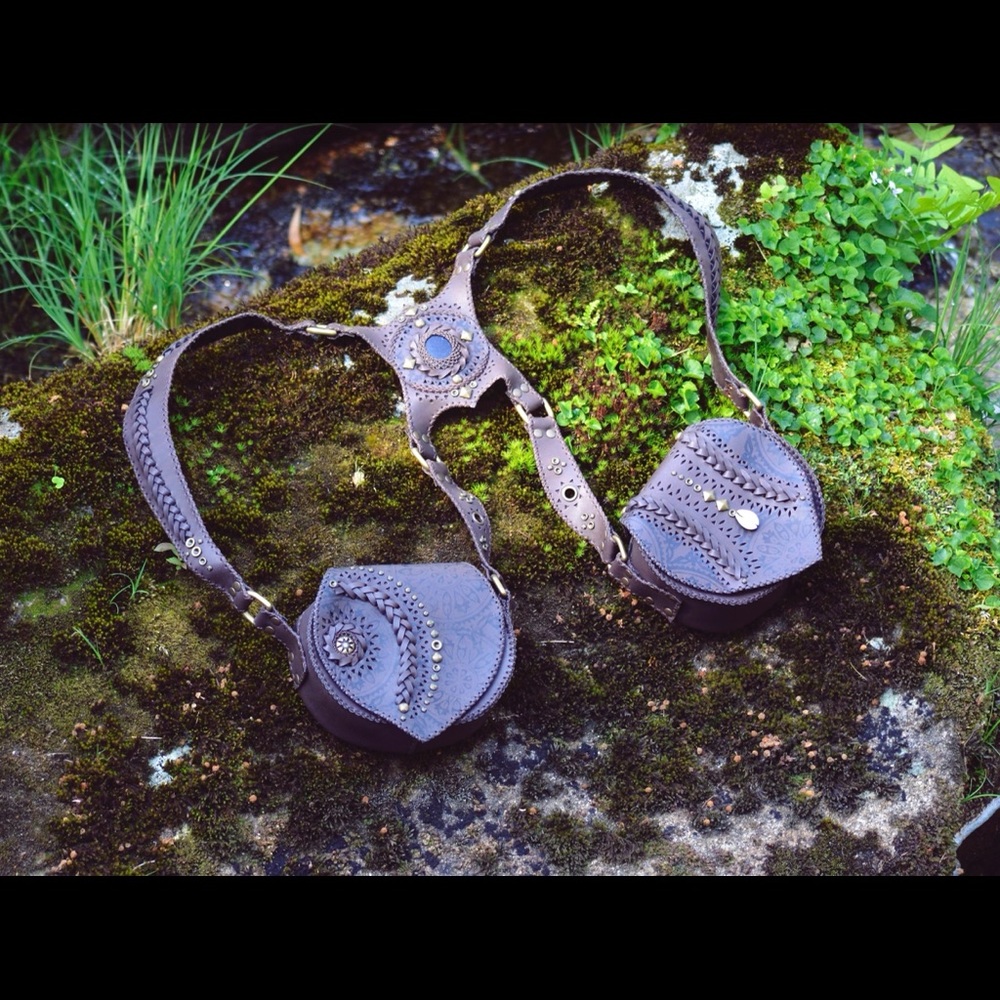 Vegan leather utility holster harness
